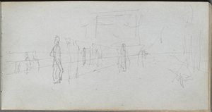 Skizzenbuch, Seite 40: Perspektivstudie von Jean Louis Ernest Meissonier