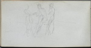 Skizzenbuch, Seite 42: Drei Figuren von Jean Louis Ernest Meissonier