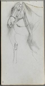 Skizzenbuch, Seite 55: Studie für ein Pferd von Ernest Meissonier