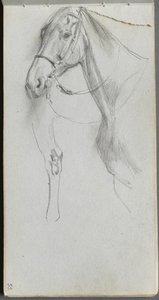 Skizzenbuch, Seite 55: Studie für ein Pferd von Jean Louis Ernest Meissonier