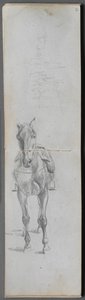 Skizzenbuch, Seite 56 & 57: Studie eines Pferdes von Jean Louis Ernest Meissonier