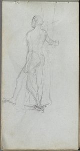 Skizzenbuch, Seite 60: Nackte männliche Studie von Jean Louis Ernest Meissonier