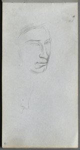 Skizzenbuch, Seite 61: Gesicht, 3/4 Profilansicht von Ernest Meissonier