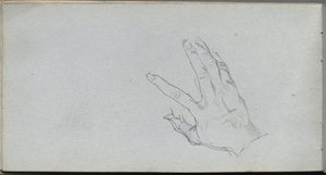 Skizzenbuch, Seite 68: Studie einer Hand