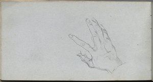 Skizzenbuch, Seite 68: Studie einer Hand