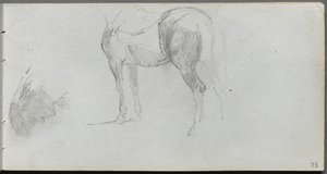 Skizzenbuch, Seite 73: Studie eines Pferdes, Profil von Ernest Meissonier