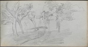 Skizzenbuch, Seite 74: Landschaftsstudie
