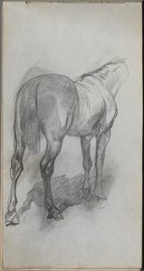 Skizzenbuch, Seite 76: Studie eines Pferdes von Ernest Meissonier