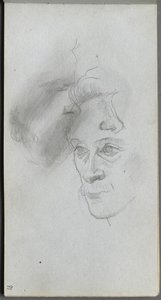 Skizzenbuch, Seite 81: Gesichtsstudie von Ernest Meissonier