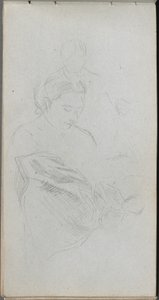 Skizzenbuch, Seite 82: Studie von Figuren von Ernest Meissonier