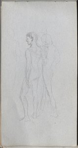 Skizzenbuch, Seite 92: Zwei Akte von Jean Louis Ernest Meissonier