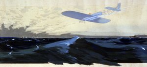 Louis Blériot: Erste Luftüberquerung des Ärmelkanals, ca. 1920 (Illustration)