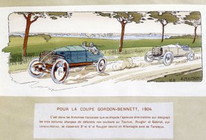 Rennen: Gordon Bennett Cup 1904 - Zeichnung von Ernest Montaut (1878-1909) von Ernest Montaut