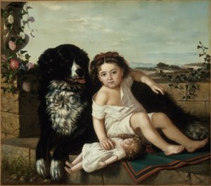 Porträt eines Mädchens mit einem Hund