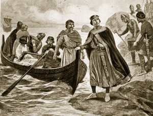 Ethelred der Unberatene geht nach Normandie, 1013, Illustration aus 