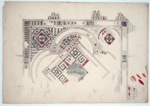Studie eines Teils des Bodens in der Kathedrale von Canterbury von Ernest William Gimson