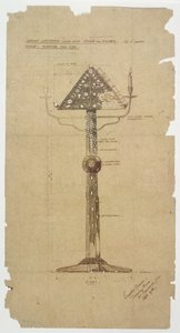 Entwurf für ein Rednerpult aus Ebenholz, eingelegt mit Knochen und Silber für die St. Andrews Kirche, Roker 1906 von Ernest William Gimson