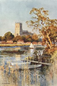 Christchurch Priory von Wick Ferry von Ernest William Haslehust