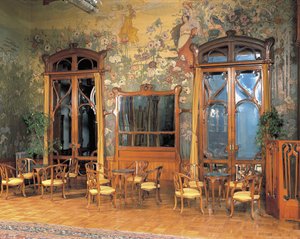 Innenräume der Halle eines Grand Hotels, Villa Igea, Palermo, Sizilien, Italien