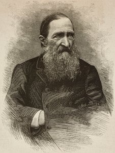 Dichter Jozef Ignacy Kraszewski (1812-1887) in Genf am 19. März, Gravur von Ernesto Mancastroppa nach einem Foto von Romarolo, aus L