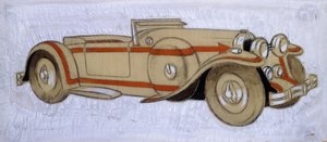Eine Illustration, die einen Delage von 1924 mit Karosserie von Letourneur et Marchand zeigt von Ernst Deutsch Dryden