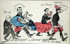 Beerdigung von General Andre, durchgeführt von Joseph Reinach (1856-1921), Gabriel Syveton (1864-1904), Guyot de Villeneuve und Alfred Dreyfus (1855-1935) 1913 von Ernst Emmanuel Muller