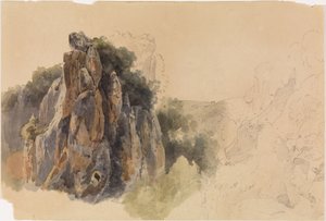 Landschaftsstudie mit Felsen von Ernst Fries