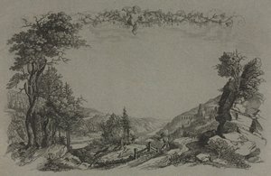 Sechs Ansichten des Heidelberger Schlosses: Umschlag, Jagdszene, 1820 von Ernst Fries