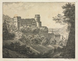 Sechs Ansichten des Heidelberger Schlosses: Richtung Nordosten, 1820