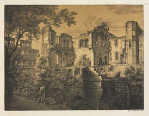 Sechs Ansichten des Heidelberger Schlosses: Westlicher Teil