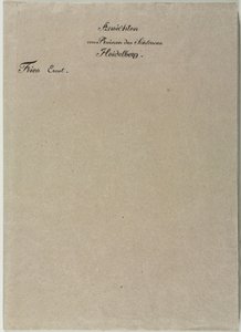 Sechs Ansichten des Heidelberger Schlosses: Umschlag, 1820 von Ernst Fries