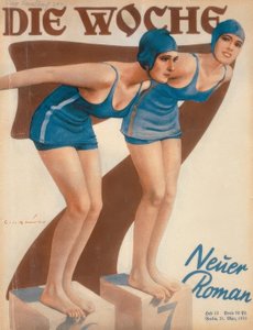 Schwimmerinnen am Start von Ernst Heilemann