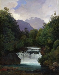 Gebirgstal mit Wasserfall