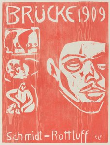 Cover des vierten Jahrbuchs der Künstlergruppe Die Brücke, 1909 von Ernst Ludwig Kirchner