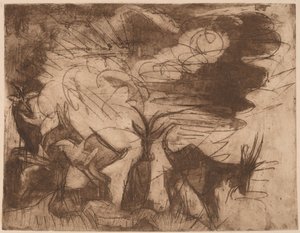 Ziegen und Wolken, 1919 von Ernst Ludwig Kirchner