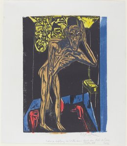 Peter Schlemihls wundersame Geschichte: Schlemihl in der Einsamkeit des Zimmers..., 1915 von Ernst Ludwig Kirchner