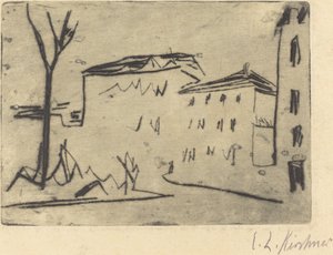 Straßenecke in Dresden, 1909