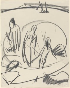 Drei Badende im Meer, ca. 1914