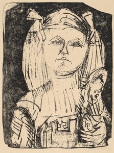 Junges Mädchen mit Puppe, 1916 von Ernst Ludwig Kirchner