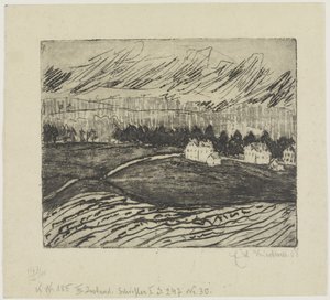 Äcker und Häuser im Erzgebirge