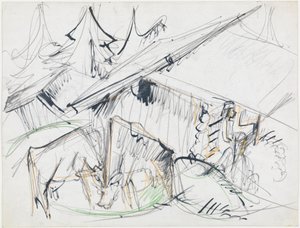 Alphütte mit Kühen (Stafelalp) von Ernst Ludwig Kirchner