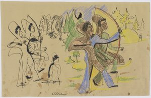Bogenschützen, ca. 1935 von Ernst Ludwig Kirchner