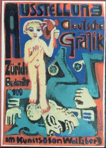 Ausstellung, Deutsche Grafik im Kunstsalon Wolfsberg, ca. 1921 von Ernst Ludwig Kirchner