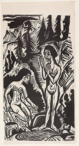 Badende in Felsen von Ernst Ludwig Kirchner