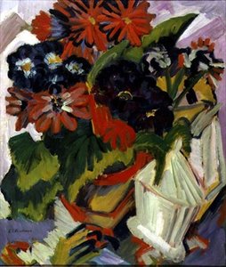 Blumenstrauß mit Zuckerdose von Ernst Ludwig Kirchner