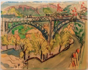 E. L. Kirchner, Eisenbahnbrücke / 1916 von Ernst Ludwig Kirchner