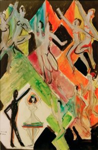 Entwurf zum Wandbild Farbentanz