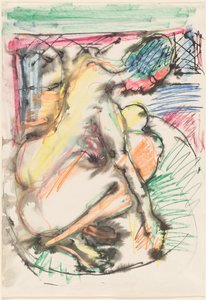 Erna badet in einer Wanne von Ernst Ludwig Kirchner