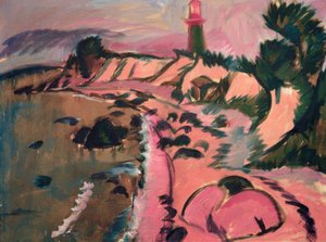 Fehmarnküste mit Leuchtturm von Ernst Ludwig Kirchner