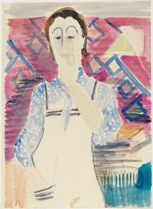 Frau mit Schürze (Erna Kirchner) von Ernst Ludwig Kirchner